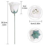 Artificial Roses, 30Pcs White Roses Silk Roses Artificial Flowers For Crafts Wedding Bouquet Home Decoration(White)