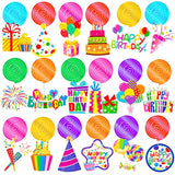 20PCS Happy Birthday Hanging Swirls with Cupcakes, Balloons & Sign for Parties