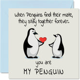 Romantic Valentines Card - You Are My Penguin - Cute Greeting Card For Wife/Husband, Boyfriend/Girlfriend, Partner, Or Fiance - For Anniversary, Wedding Or Birthday - 5.7" X 5.7" W/Envelope