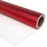 Mini Short Small Christmas Wrapping Paper Roll (17 Inches X 32.8 Feet) - Matte Red For Holiday, Birthday, Wedding, Baby Shower …