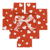 Red With Love Heart Gift Wrapping Paper,6 Sheets Love Pattern Wrapping Paper For Wedding Birthday Valentines Day Mothers Day Anniversary Women Man Girl Boy Gift Wrap Paper,27X20 Inch