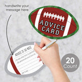 Big Dot of Happiness End Zone - Football - Wish Card Baby Shower Activities - Shaped Advice Cards Game - Set of 20