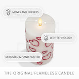 Debossed Hearts Pillar Candle Metallic Magenta - Patented Flickering Flameless Technology - Valentine'S Day Collection - Remote Ready - 6.5"