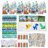 Dinosaur Party Favors For 12 Kids, Dinosaur Birthday Party Favors Supplies, Dinosaur Goodie Bags For Boys Girls, Dino Party Favors Gifts Bags Birthday Decorations, Dinosaur Coloring Books Party Toys