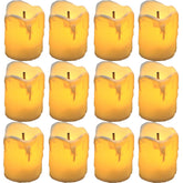 Led Tea Lights Candles Battery Operated Candle Led Flameless Candle Drips Votive Candle Fake Candles For Halloween Thanksgiving Christmas Decorations(1.5"X2" 12Pack)