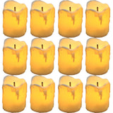 Led Tea Lights Candles Battery Operated Candle Led Flameless Candle Drips Votive Candle Fake Candles For Halloween Thanksgiving Christmas Decorations(1.5"X2" 12Pack)