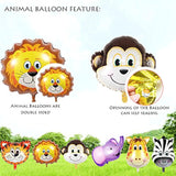 Jungle Safari Animal Balloons 6 Pack Zoo Theme Birthday Baby Shower Party Decor