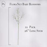 Artificial Baby'S Breath (12 Pack) - 26" Real Touch Silk Stems For Wedding Bouquets, Centerpieces, Home Decor - Hyper-Realistic Faux Flowers For Diy, Vase Arrangements & Bridal Events