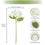 White Hydrangea Artificial Flowers 5Pcs Fake Silk Hydrangeas Faux Flowers With Stems For Vase Table Centerpiece Home Wedding Party Garden Decoration(White)