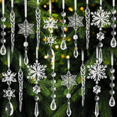 18-Piece Acrylic Christmas Tree Ornaments Ready to Hang Snowflake Decorations