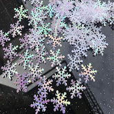 800Pcs Glitter Snowflake Confetti White Decorative Snowflake Scatter Confetti For Christmas Birthday Party Wedding Home Decoration