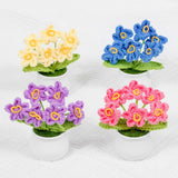 Crochet Flowers Artifical Small Patted Flowers For Office Desk Car Dashboard Decor Motivational Gifts For Women Handmade Knitted Flowers Home Decoration (Genus Myosotis-Yellow)