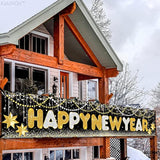 Extra Large 2026 Happy New Year Banner 120x20 Inch for Yard and Party Decor