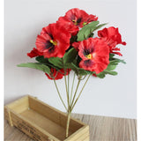 Artificial Pansy Flowers For Home Office Decoration-(1Pcs Red)