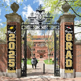 Class of 2025 Graduation Banner β Black Congrats Decor for Porch, Door & Party Celebration