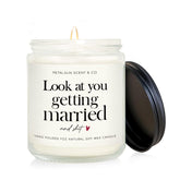 Bride Gifts, Bachelorette & Bridal Shower Gift For Bride - 7Oz Handmade Lavender Natural Soy Wax Candle - Engagement Gifts For Couples, Wedding Candles