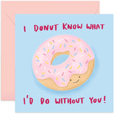 Old English Co. Donut Know What I'D Do Without You Cute Birthday Anniversary Card - Doughnut Valentine'S Day Card For Boyfriend Girlfriend Fiance Wife Husband | Blank Inside With Envelope
