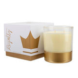 Elegant Golden Crown Artisan Crafted 14 Ounce Glass/Wax Scented Votive Boxed Jar Candle For Home Or Office, Burgundy, White/Gold, Bry-Bg-14Bx