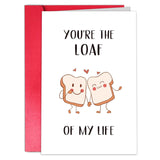 Funny Valentines Day Card For Husband Boyfriend, Romantic Valentine’S Bread Pun Card From Wife Girlfriend, Cute Love Card For Him Her, “You’Re The Loaf Of My Life”
