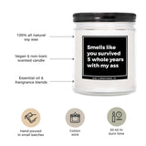 You Nique Designs 5 Year Marriage Anniversary Candle 9Oz, 5 Year Anniversary Ideas For Her, Him, Men, Women, 5Th Gifts For Husband, Wife, 5 Year Wedding (Mahogany Teakwood)