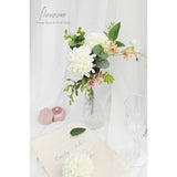 Artificial Dahlia Flowers 25Pcs Real Looking Ivory Foam Fake Roses With Stems For Diy Wedding Bouquets White Bridal Shower Centerpieces Floral Arrangements Party Tables Home Decoration