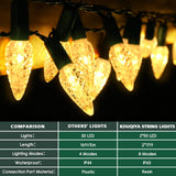 Battery Christmas Lights 2 Pack, C6 50 Led Strawberry Battery Operated String Lights With Auto-Timer 8 Modes, Waterproof