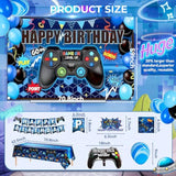 291Pcs Video Game Birthday Decorations For Serves 20 Guests, Gamer Birthday Party Supplies Include Banner, Backdrop, Balloons, Plates, Cake Toppers, Video Game Theme Party Decoration For Kids