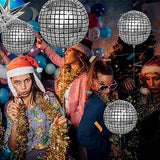 24 Disco Ball Balloons With 3 foil fringe curtains, Huge Silver Explosion Star Aluminum Foil Balloons for Birthday Silver Party 70s 80s 90s Theme Disco Party Decorations Supplies