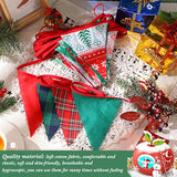 40 Feet Christmas Fabric Pennants Banner Triangle Flag Vintage Christm