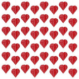 3D Red Heart Paper Garland Valentines Day Decorations 59Ft Heart Hanging Streamer Banner Valentines Hanging String Hearts For Valentine'S Day Wedding Birthday Bachelorette Engagement Party, 6 Pack