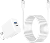 20W Dual Port Fast Wall Charger with 6.6FT USB C to Lightning Cable