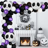 Halloween Balloon Garland Arch Kit Purple Black Balloon Nightmare Balloon With Skull Balloons For Nightmare Before Christmas Halloween Birthday Baby Shower Decorations