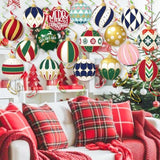 Christmas Ball Hanging Swirl, 48Pcs Merry Christmas Foil Swirls Ceiling Hanging Decorations Indoor For Xmas Holiday Indoor Outdoor Party Supplies