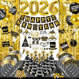 2026 New Year Eve Party Kit Banner, Hats, Balloons & Party Supplies