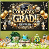 Class Of 2025 Graduation Decorations Banner Party Hanging Banner Gold And Black Graduation Backdrop Supplies Banner Congratulations Graduation Banner For Graduation Party Decoration