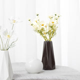Artificial Daisy Flowers 6 Bundles 21” Faux Silk Daisy Flowers With Stems For Home Garden Vase Décor (White)