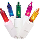 Multi Color Christmas Tree Lights With White Wire - 100 Count Multicolor String Lights (24 Ft) - Indoor/Outdoor Use - Ul