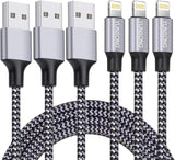3 Pack Apple MFi Certified iPhone Charger Cable 6FT Nylon Braided Lightning Fast Charging USB Cord for iPhone 14 13 12 11 iPad