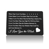 Engraved Wallet Insert Card For Boyfriend I Love You Most Gifts For Husband Metal Wallet Card Anniversary Cards Gift For Men Husband Wedding Engagement Valentines Day Gifts For Him Couple Gifts