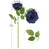 Artificial Rose Flower Navy Blue Flowers Navy Blue Roses Silk Flowers 12 Pcs With Long Stem Silk Roses Bouquet For Wedding Bridal Shower Party Home Decoration