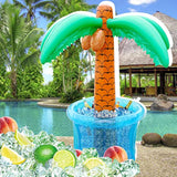 63'' Inflatable Palm Tree Cooler, Tropical Luau Party Decorations, Inflatable Drink Cooler For Parties Jungle Hawaiian Birthday Party Decorations Palm Tree Decor