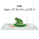 Green Leap Of Joy: Vibrant Frog 3D Pop-Up Card - 6"X8" - Unique Gift For Birthday, Get Well, Spring Greetings, Ideal For Animal Admirers And Nature Lovers, Charming Surprise Present