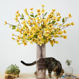 Artificial Flowers Blossom Stems Dogwood Silk Flowers Fake Cornus Bush For Home Decoration Table Centerpieces, 8 Pcs (Champagne)