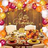 Little Pumpkin Party Decorations Fall Little Pumpkin Baby Shower Birthday Banner Backdrop Maple Leaves And 50 Pcs Balloon Arch Kit For 1St Birthday Party Thanksgiving Baby Shower Decorations Supplies