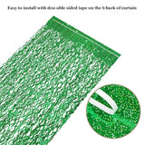3PCS Green Foil Backdrop Curtains, 3.3x6.6ft for Birthday, Christmas & Graduation Party Decor