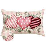 Valentine Heart Outdoor Pillow Covers 12X20 Inch Waterproof, Pink Love Plaid Spot Romantic Holiday Party Lumbar Cushion Cases Valentines Day Decoration For The Home (Pink, 12" X 20")