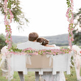 48 Branches Wisteria Hanging Flowers 6 Feet Artificial Wisteria Vine Silk Wisteria Flowers Garland For Wedding Arch Party Garden Home Decor (4 Packs) (Peach)