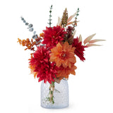 Fake Flowers With Vase, Faux Flowers In Vase, Red Silk Tassel Flower Artificial Flowers Bulk Arrangements For Home Decor For Living Room Bathroom Office Table Centerpiece Shelf Decoration