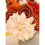 Artificial Flower Box Set Silk Flowers Rose Faux Flowers With Stems For Diy Bridal Wedding Bouquets Centerpieces Arrangements Table Decor Baby Shower Party Home Decor (Chic Terracotta Rust)