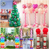 2 Sets Adjustable Balloon Column Stand Kit, Metal 9 Feet Balloon Stands For Floor, Balloon Tower Decorations For Baby Shower Graduation Birthday Wedding Party